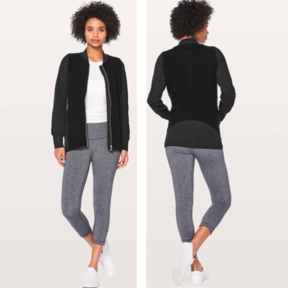 Lululemon Stand Out Sherpa Jacket Zip Fleece Pockets Ribbed Lightweight Minimal
